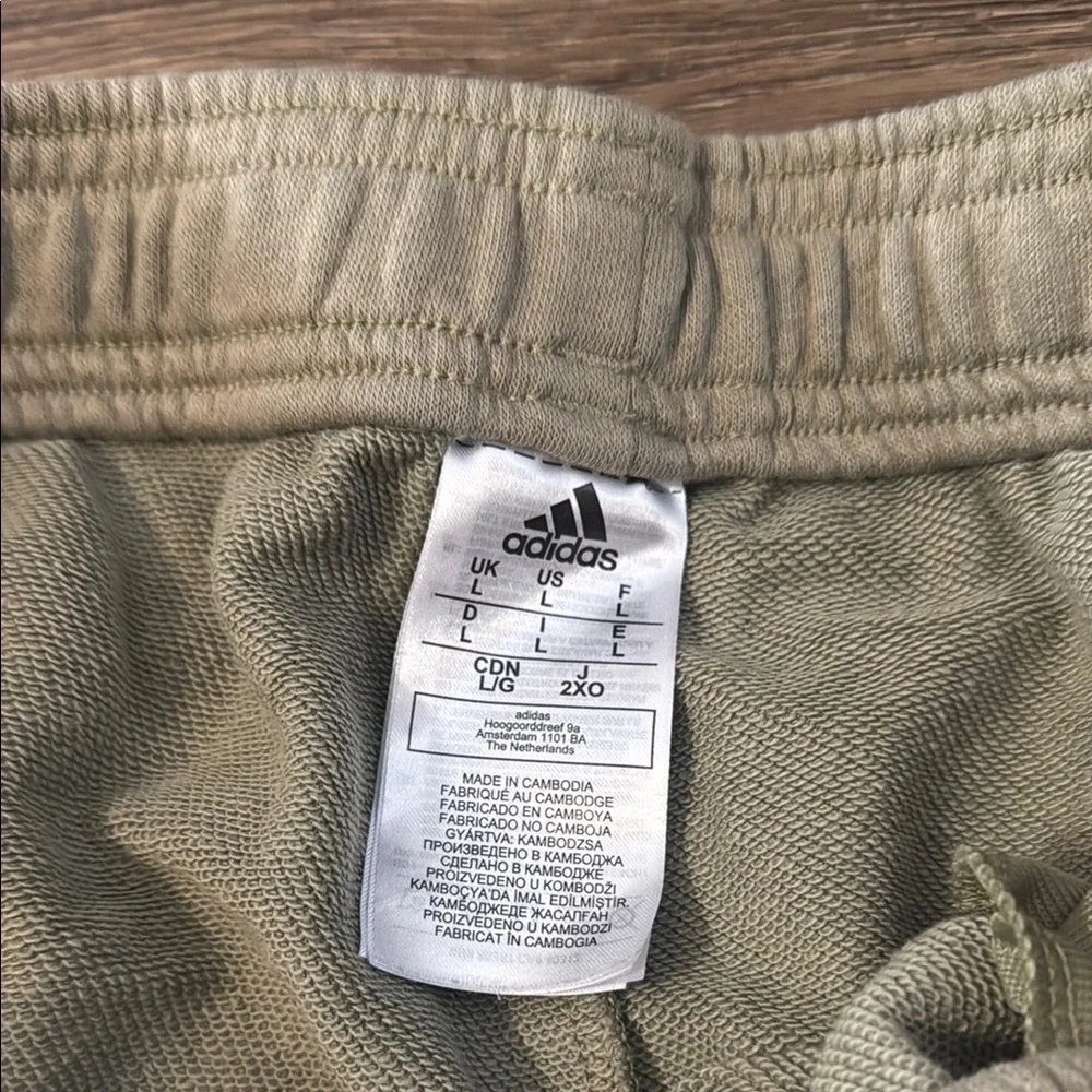 Adidas Beige Joggers Size Large - Picture 2 of 3